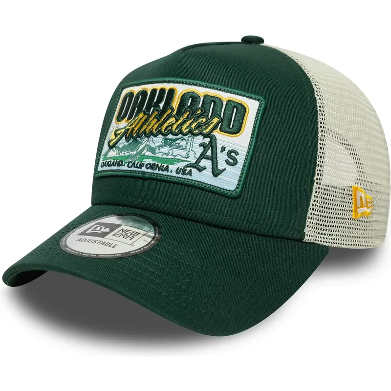 czapka-trucker-zielona-9forty-a-frame-patch-oakland-athletics-mlb-new-era