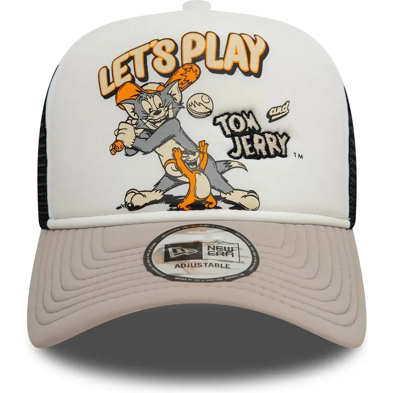 biala-bezowa-i-czarna-czapka-trucker-9forty-a-frame-tom-i-jerry-looney-tunes-new-era