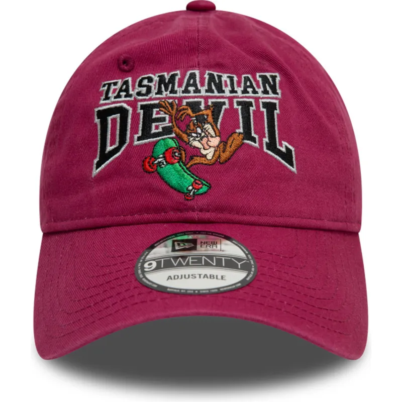 czerwona-regulowana-czapka-z-zakrzywionym-daszkiem-9twenty-washed-diabel-tasmanski-looney-tunes-new-era