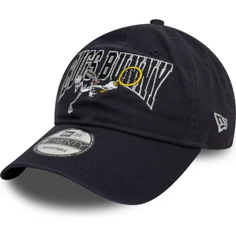 Regulowana granatowa czapka z zakrzywionym daszkiem 9TWENTY Washed z Królikiem Bugsem Looney Tunes od New Era