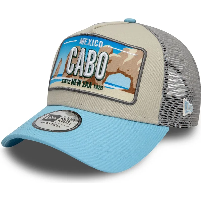 kepure-islenkta-melyna-snapback-9forty-a-frame-license-plate-cabo-ciudades-y-playas-new-era