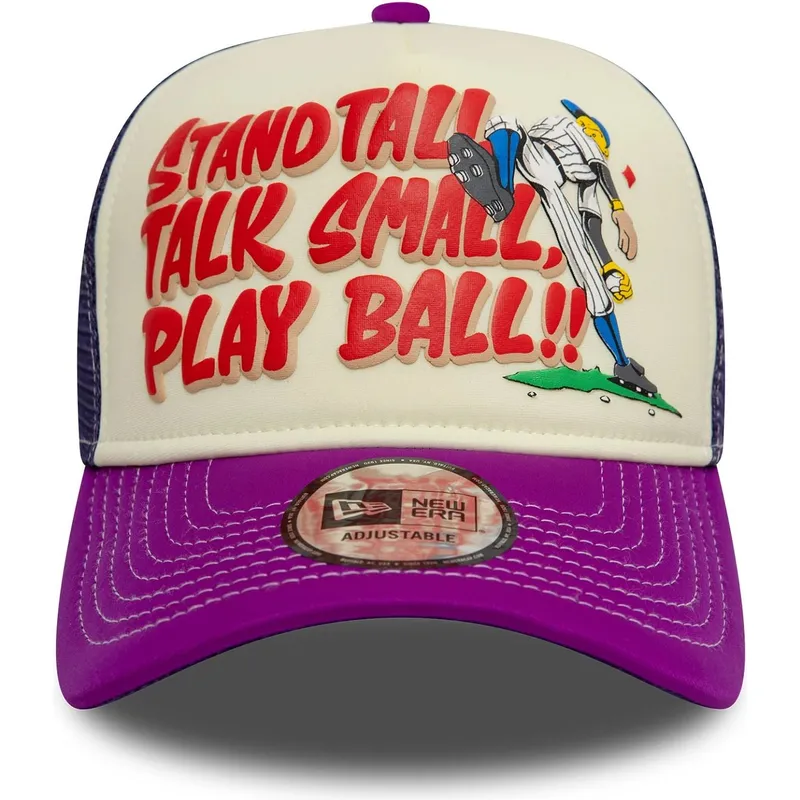 kepure-islenkta-violetine-snapback-9forty-a-frame-graphic-stand-tall-talk-small-play-ball-new-era
