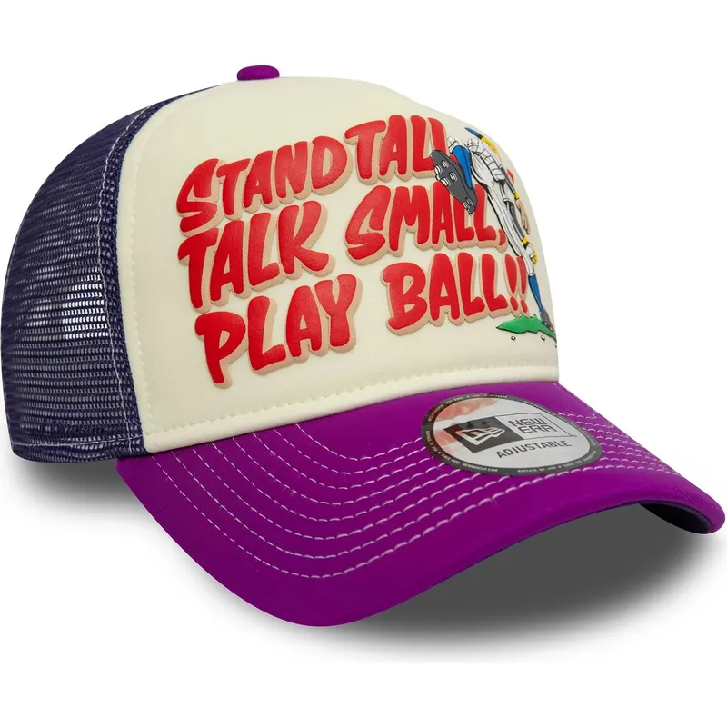 kepure-islenkta-violetine-snapback-9forty-a-frame-graphic-stand-tall-talk-small-play-ball-new-era