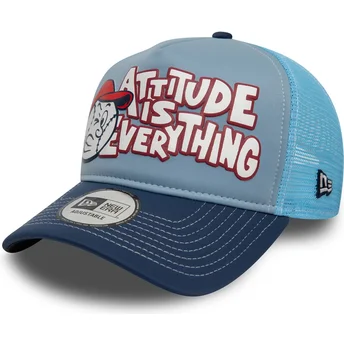 Niebieska czapka trucker 9FORTY A Frame Graphic od Attitude Is Everything od New Era