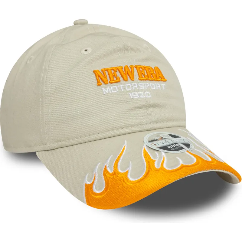 czapka-z-daszkiem-bezowa-regulowana-damska-9twenty-flame-visor-new-era