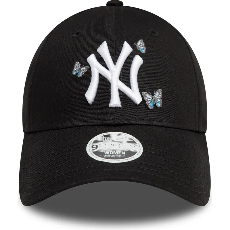 czarna-regulowana-czapka-z-zakrzywionym-daszkiem-dla-kobiet-9twenty-icon-butterflies-new-york-yankees-mlb-new-era