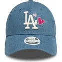 kepure-islenkta-melyna-reguliuojamas-9forty-denim-icon-heart-los-angeles-dodgers-mlb-new-era