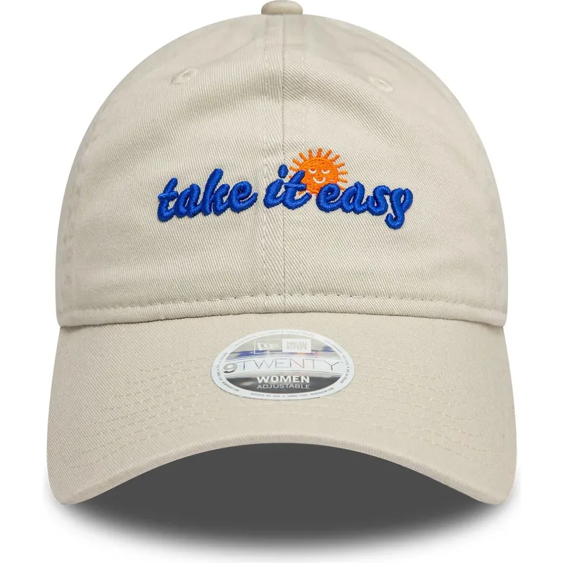 bezowa-regulowana-czapka-z-zakrzywionym-daszkiem-dla-kobiet-9twenty-take-it-easy-new-era