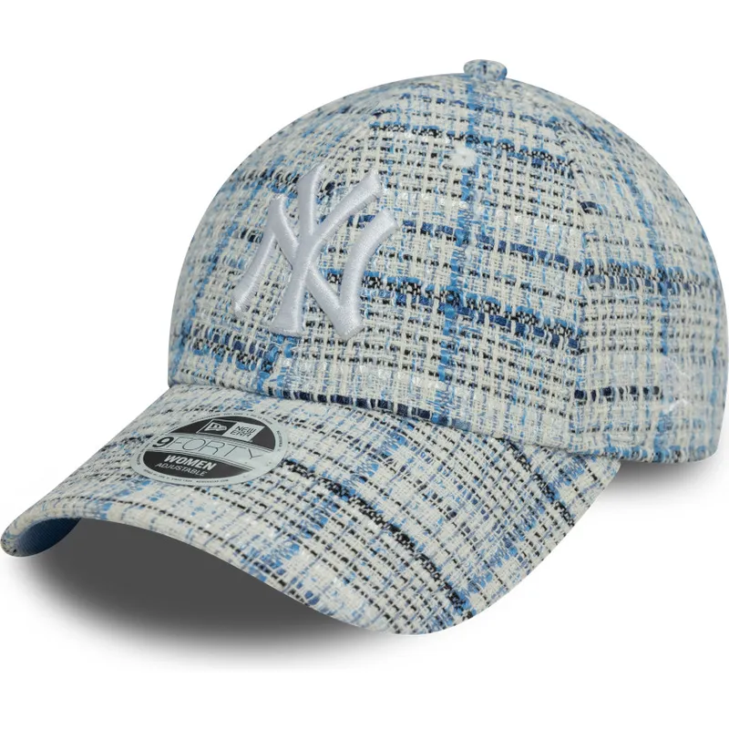 kepure-islenkta-melyna-reguliuojamas-9forty-tweed-new-york-yankees-mlb-new-era
