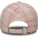 rozowa-zakrzywiona-czapka-regulowana-dla-kobiet-z-rozowym-logo-9forty-tweed-new-york-yankees-mlb-od-new-era
