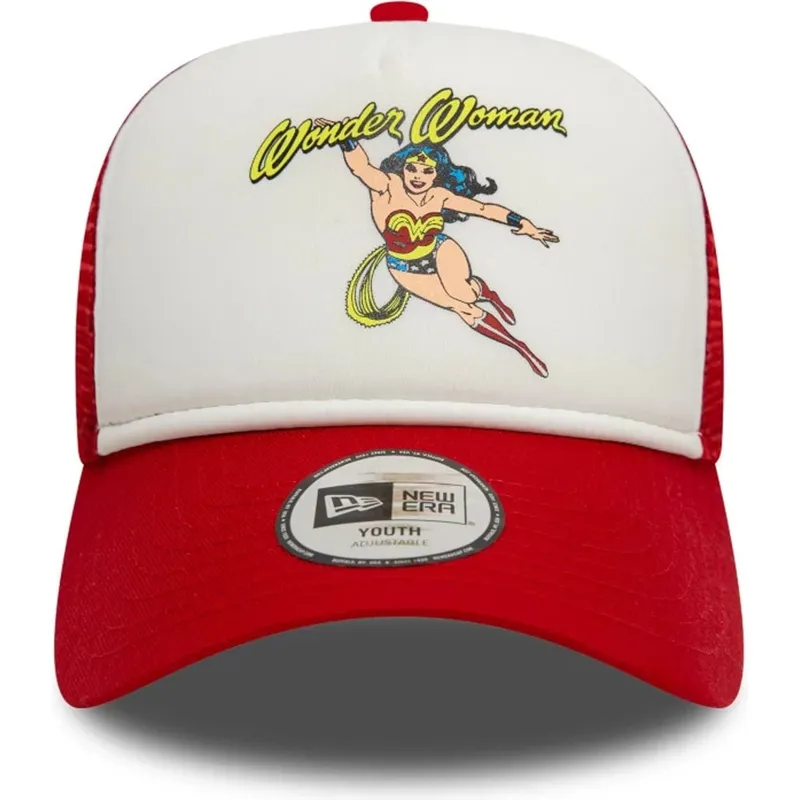 kepure-islenkta-raudona-snapback-vaikams-9forty-a-frame-wonder-woman-dc-comics-new-era
