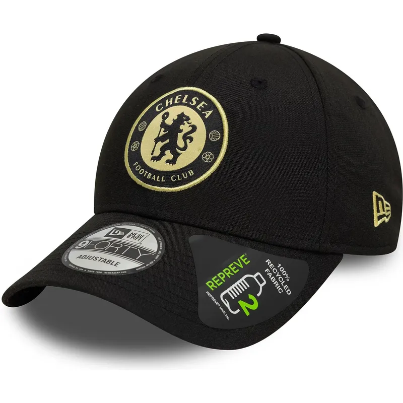 kepure-islenkta-juoda-reguliuojamas-9forty-seasonal-pop-repreve-chelsea-football-club-premier-league-new-era