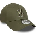 new-era-curved-brim-green-logo-9forty-outline-new-york-yankees-mlb-green-adjustable-cap