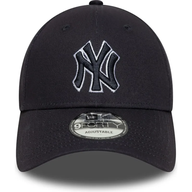 kepure-islenkta-tamsiai-melyna-reguliuojama-juostele-9forty-outline-new-york-yankees-mlb-new-era