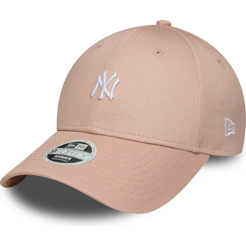 rozowa-regulowana-czapka-z-zakrzywionym-daszkiem-dla-kobiet-9forty-mini-logo-new-york-yankees-mlb-new-era