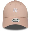 new-era-curved-brim-women-9forty-mini-logo-new-york-yankees-mlb-pink-adjustable-cap