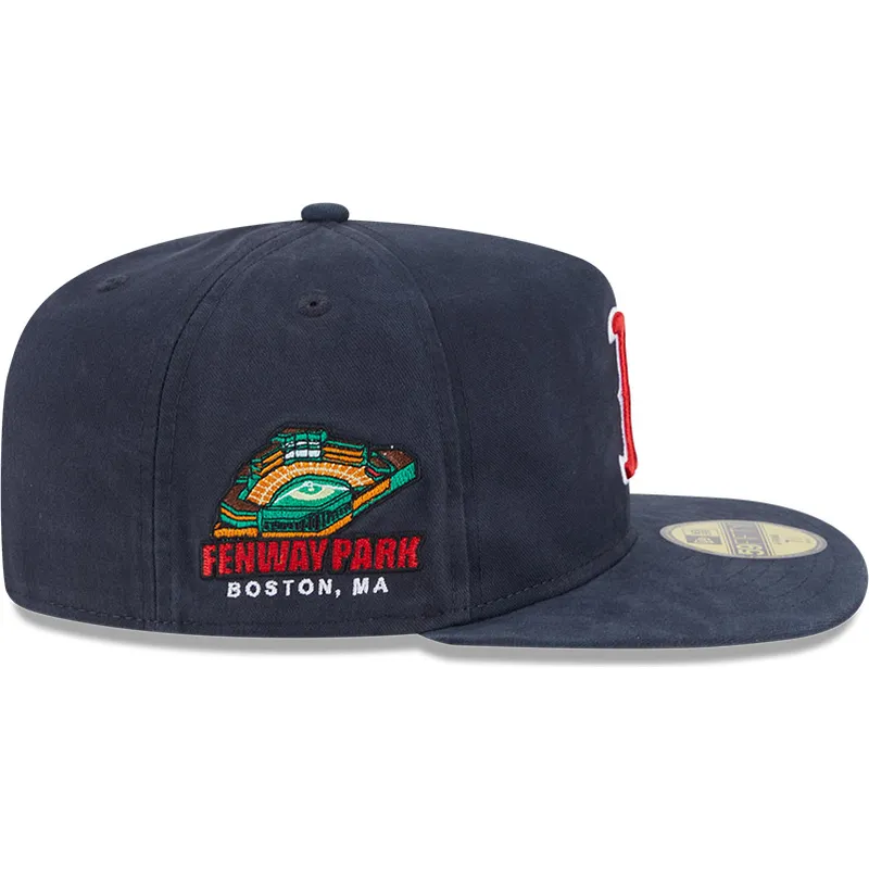 kepure-plokscia-tamsiai-melyna-priglundantis-59fifty-a-frame-championship-side-flag-boston-red-sox-mlb-new-era
