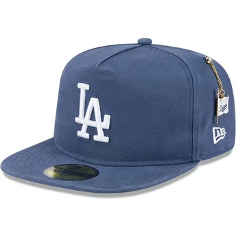 Cap plokščia blue ajustada 59FIFTY A Frame Championship Side Flag Los Angeles Dodgers MLB New Era