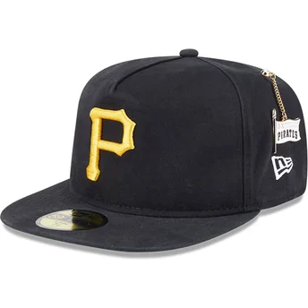 Czarna dopasowana czapka z płaskim daszkiem 59FIFTY A Frame Championship Side Flag Pittsburgh Pirates MLB New Era