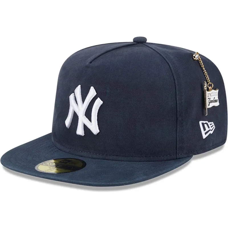 kepure-plokscia-tamsiai-melyna-priglundanti-59fifty-a-frame-championship-side-flag-new-york-yankees-mlb-new-era