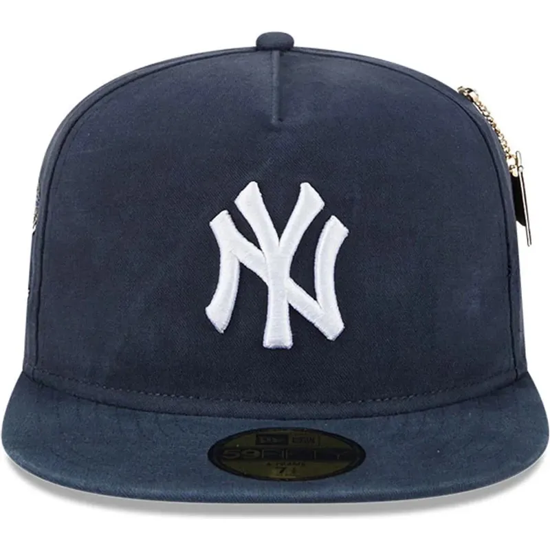 kepure-plokscia-tamsiai-melyna-priglundanti-59fifty-a-frame-championship-side-flag-new-york-yankees-mlb-new-era