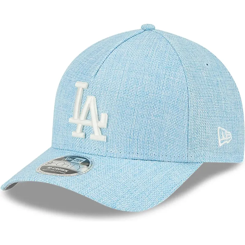 jasnoniebieska-zakrzywiona-czapka-snapback-9forty-m-crown-a-frame-cotton-weave-los-angeles-dodgers-mlb-new-era