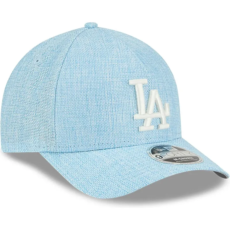 jasnoniebieska-zakrzywiona-czapka-snapback-9forty-m-crown-a-frame-cotton-weave-los-angeles-dodgers-mlb-new-era