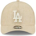 bezowa-czapka-z-zakrzywionym-daszkiem-snapback-9forty-m-crown-a-frame-cotton-weave-los-angeles-dodgers-mlb-new-era