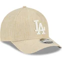 bezowa-czapka-z-zakrzywionym-daszkiem-snapback-9forty-m-crown-a-frame-cotton-weave-los-angeles-dodgers-mlb-new-era
