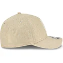 new-era-curved-brim-9forty-m-crown-a-frame-cotton-weave-los-angeles-dodgers-mlb-beige-snapback-cap