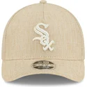 bezowa-czapka-z-daszkiem-snapback-9forty-m-crown-a-frame-cotton-weave-chicago-white-sox-mlb-od-new-era