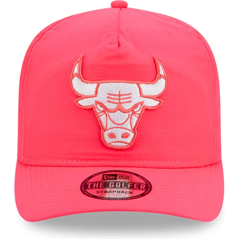 cap-islenkta-pink-adjustable-strap-golfer-everyday-nylon-chicago-bulls-nba-new-era