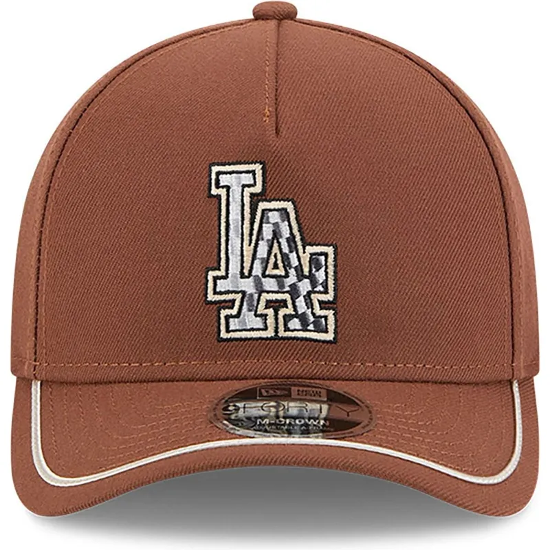 cap-islenkta-brown-snapback-9forty-m-crown-a-frame-motorsport-los-angeles-dodgers-mlb-new-era