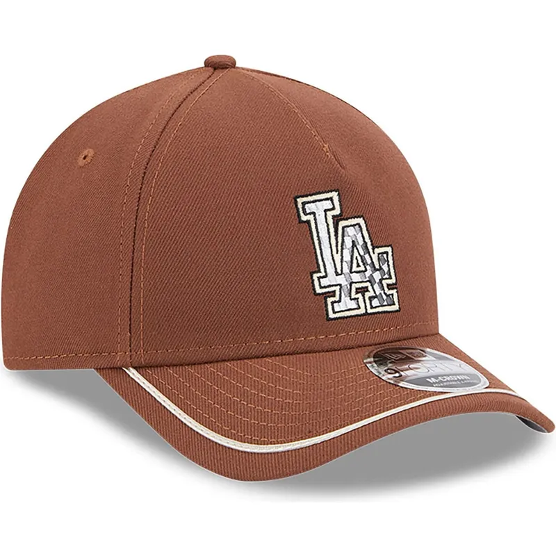 cap-islenkta-brown-snapback-9forty-m-crown-a-frame-motorsport-los-angeles-dodgers-mlb-new-era