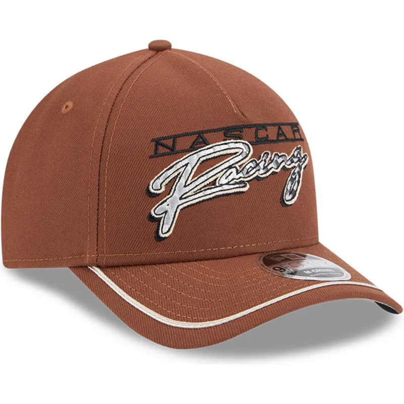 cap-islenkta-brown-snapback-9forty-m-crown-a-frame-motorsport-nascar-new-era
