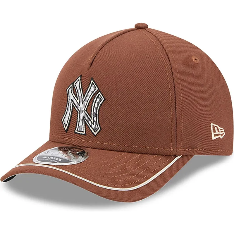 cap-islenkta-brown-snapback-9forty-m-crown-a-frame-motorsport-new-york-yankees-mlb-new-era