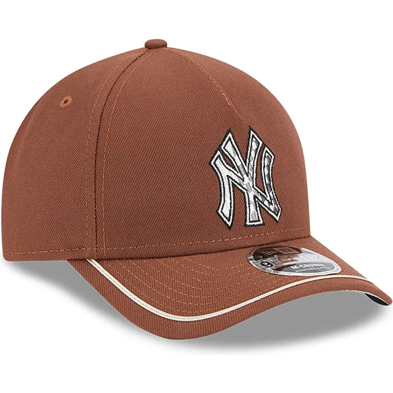 cap-islenkta-brown-snapback-9forty-m-crown-a-frame-motorsport-new-york-yankees-mlb-new-era