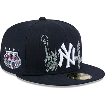 kepure-plokscia-tamsiai-melyna-priglundanti-59fifty-state-stitch-new-york-yankees-mlb-new-era