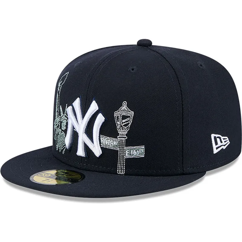 kepure-plokscia-tamsiai-melyna-priglundanti-59fifty-state-stitch-new-york-yankees-mlb-new-era
