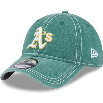 Zielona regulowana czapka z zakrzywionym daszkiem 9TWENTY Washed Contrast Oakland Athletics MLB New Era