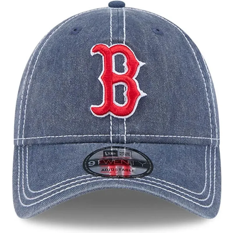 niebieska-regulowana-czapka-z-zakrzywionym-daszkiem-9twenty-washed-contrast-boston-red-sox-mlb-new-era