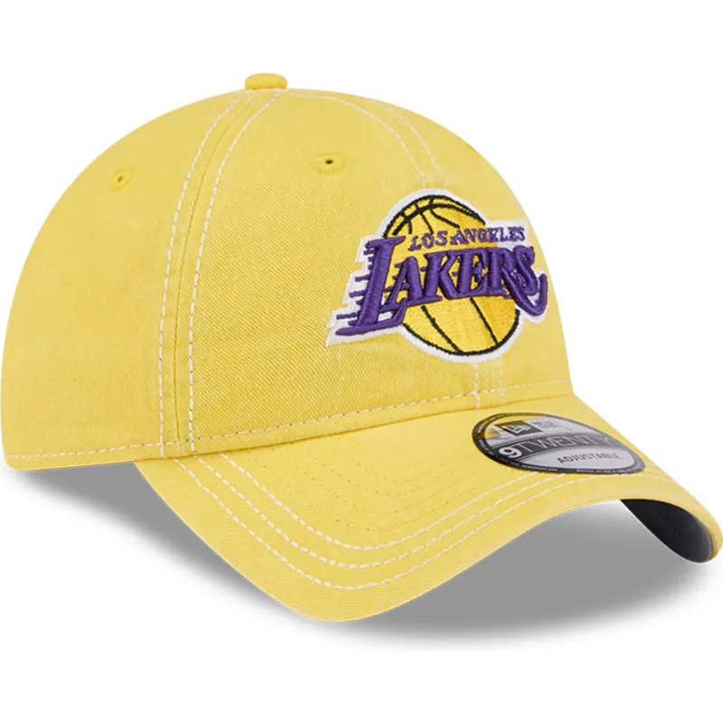zolta-zakrzywiona-czapka-z-regulacja-9twenty-washed-contrast-los-angeles-lakers-nba-new-era