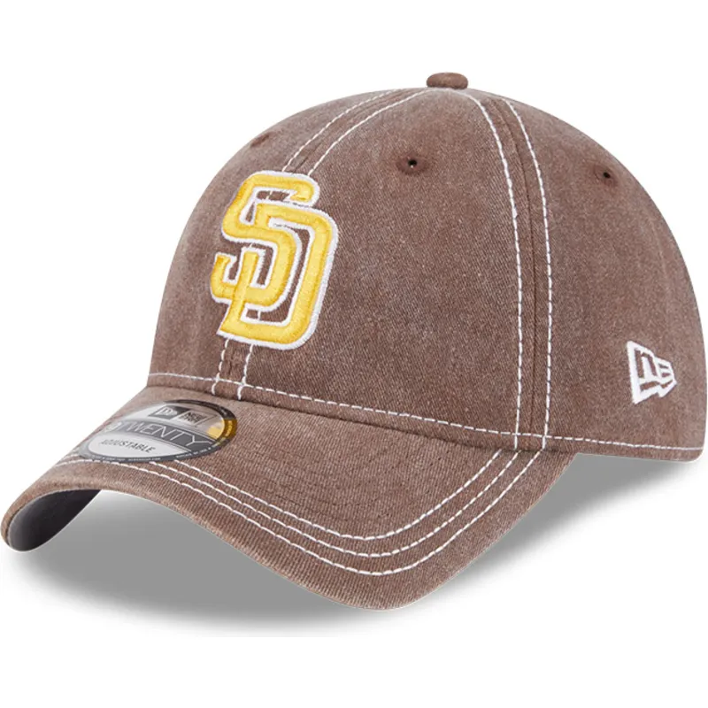 brazowa-regulowana-czapka-z-zakrzywionym-daszkiem-9twenty-washed-contrast-san-diego-padres-mlb-new-era