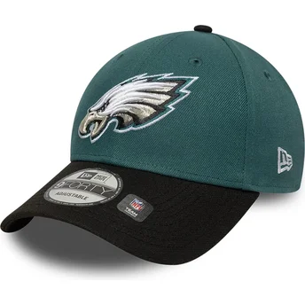 Wyginięta czapka zielona i czarna z regulacją 9FORTY The League Philadelphia Eagles NFL New Era