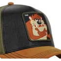 capslab-curved-brim-tasmanian-devil-loo10-taz-looney-tunes-black-green-and-brown-snapback-cap