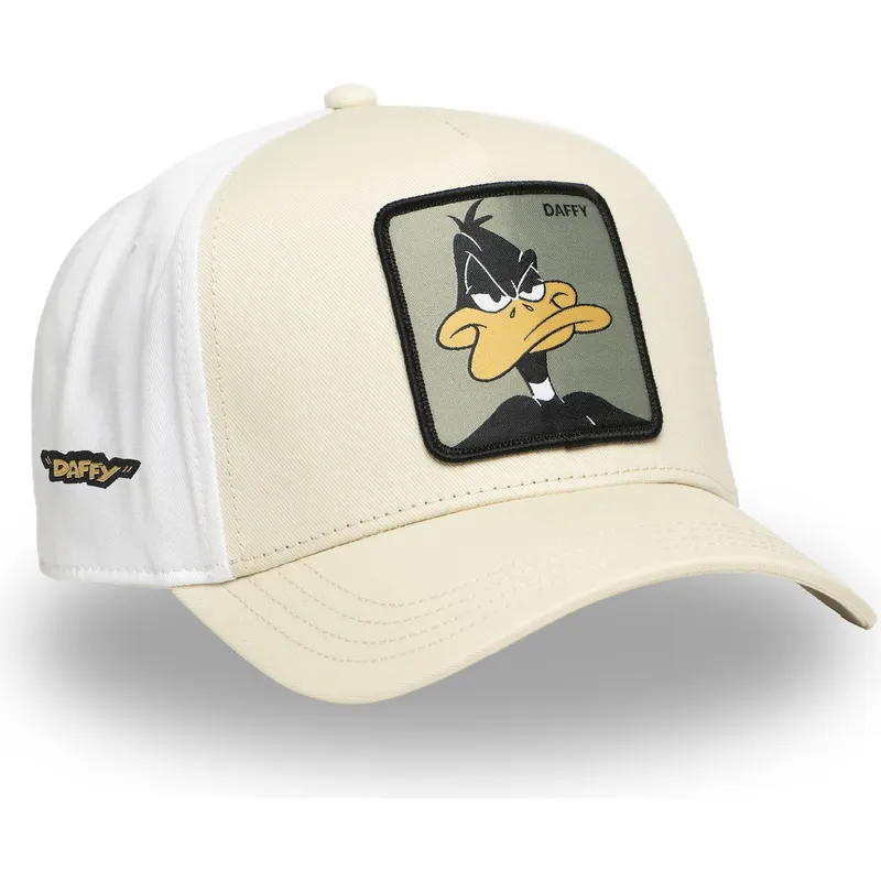 bezowo-biala-zakrzywiona-czapka-snapback-kaczor-daffy-loo11-daf2-looney-tunes-od-capslab