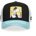 capslab-sylvester-loo11-syl-looney-tunes-black-white-and-blue-trucker-hat