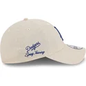bezowa-regulowana-czapka-z-zakrzywionym-daszkiem-z-niebieskim-logo-9twenty-linen-spring-training-fan-pack-2025-los-angeles-dodge