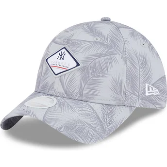 Kepurė išlenkta pilka reguliuojamas 9TWENTY Leaf Open Back Spring Training Fan Pack 2025 New York Yankees MLB New Era