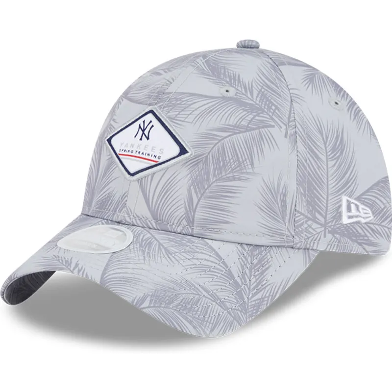 kepure-islenkta-pilka-reguliuojama-juostele-9twenty-leaf-open-back-spring-training-fan-pack-2025-new-york-yankees-mlb-new-era